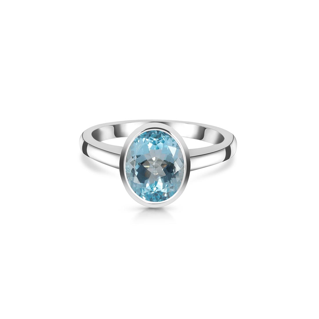 Blue Topaz Ring-(BTZ-SR-1623.)